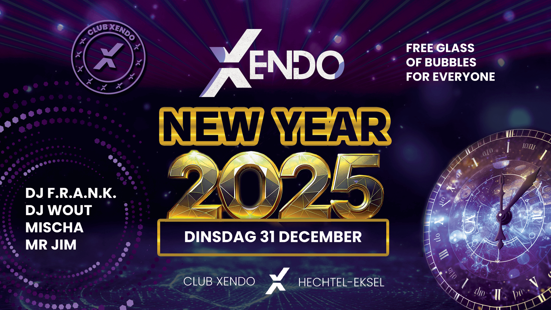 New year at club Xendo on 31th of December